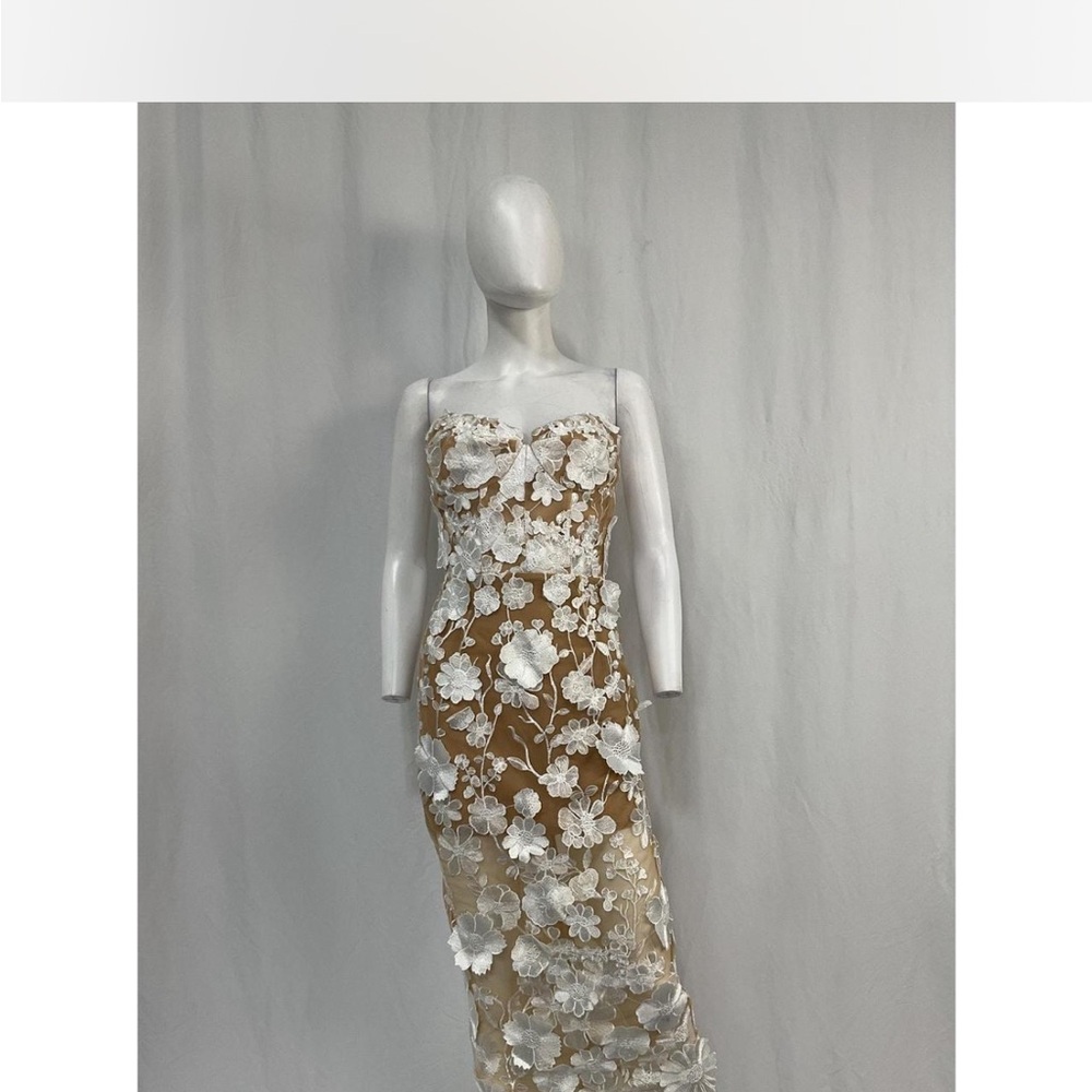 Bronx and Banco Strapless White Floral jasmine Dress in XS - Picture 5 of 6